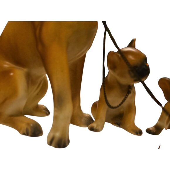 Boxer Dog With Puppies Ceramic Figurine Lipper and Mann Creations Japan Vintage - Picture 12 of 14